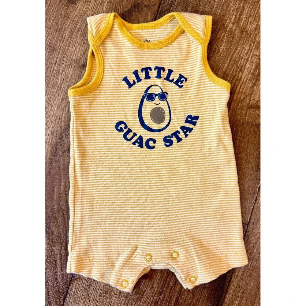 Carters‎ Baby Boy 3 Months Outfits Clothes Lot Bundle Rompers Shorts Guac Star